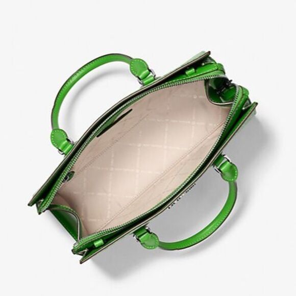 New Michael Kors Sheila Medium Ombré Signature Logo Satchel Jungle Green - Picture 4 of 4